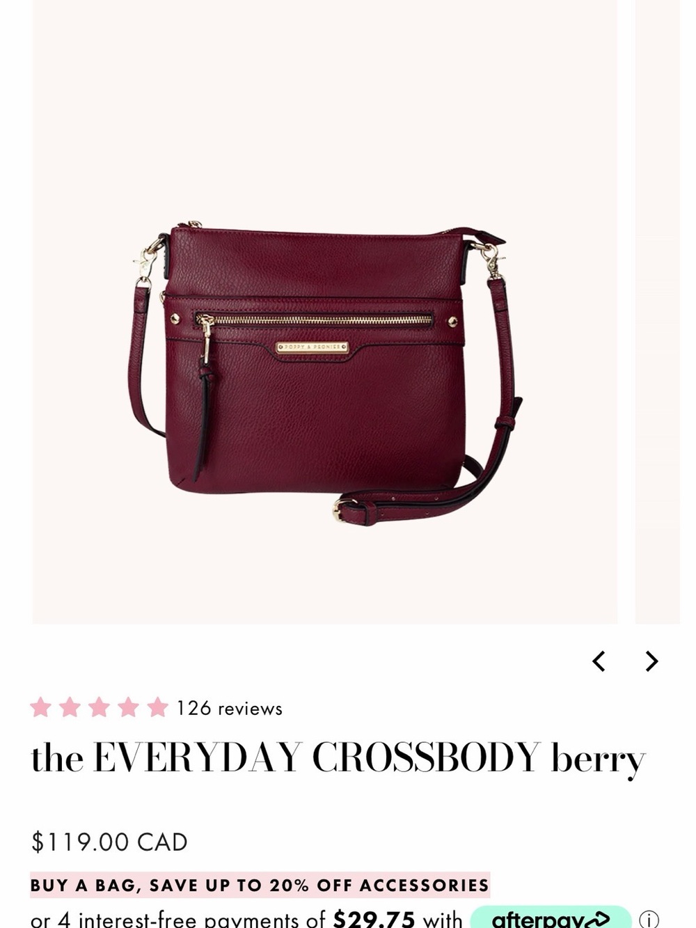Poppy & Peonies Everyday Crossbody - Berry